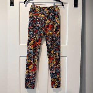 LuLaRoa Floral Print Leggings Regular Size One Size Futs All